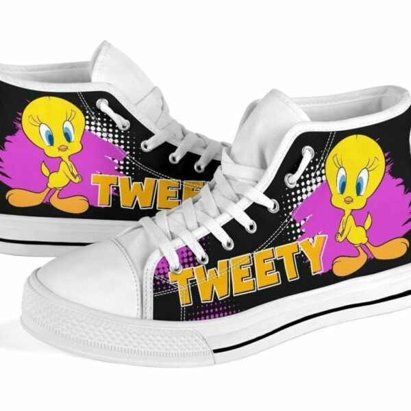 Tweety Sneakers High Top Shoes Looney Tunes Fan