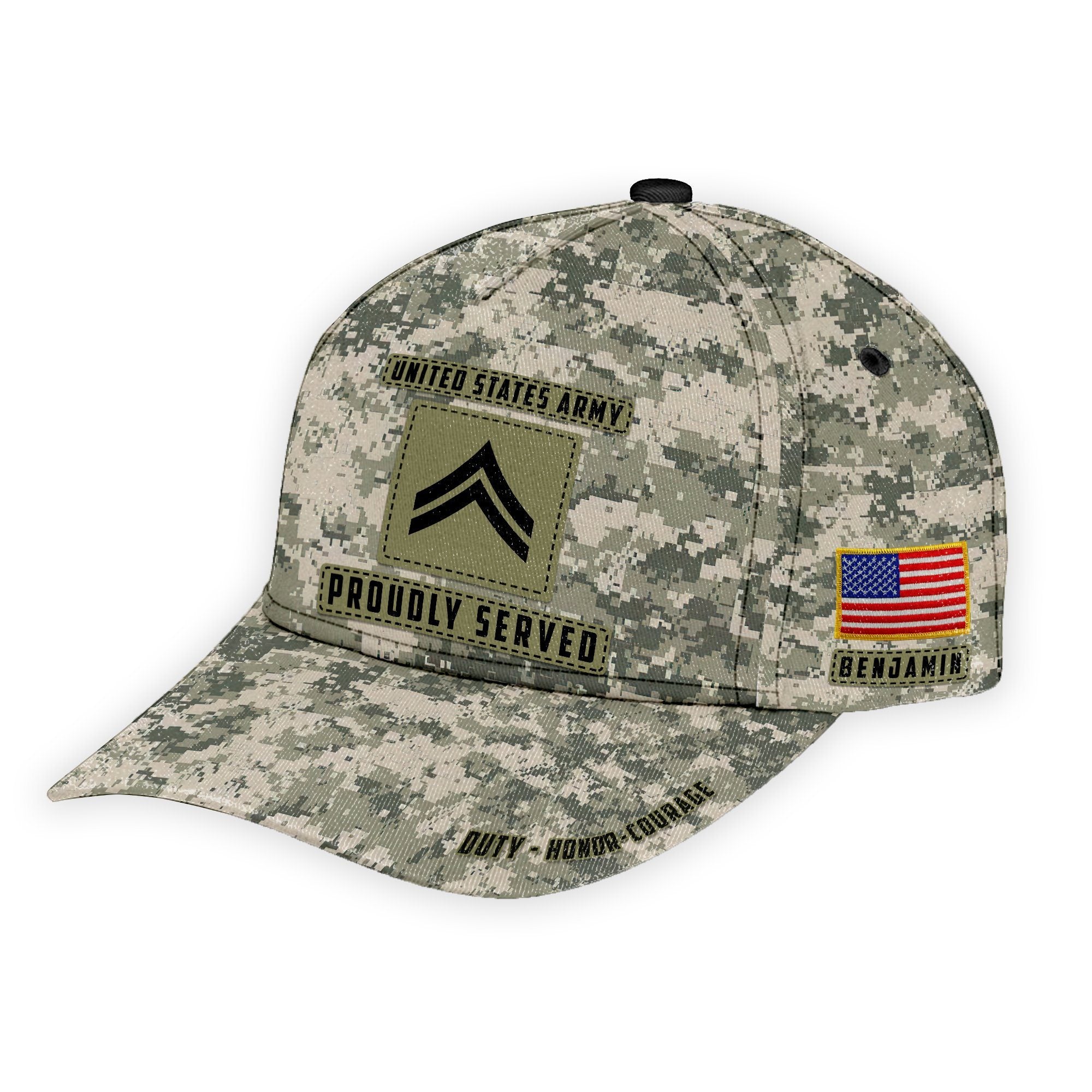US Army Veteran Custom Name Classic Cap