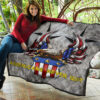 US Independence Day Americans Never Quit Eagle With Flag Premium Quilt Blanket 11