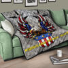 US Independence Day Americans Never Quit Eagle With Flag Premium Quilt Blanket 17