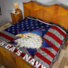 US Independence Day America's Navy Eagle Head On US Steel Flag Premium Quilt Blanket 19