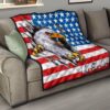 US Independence Day Bald Eagle Breaking Though Claw Scratch Premium Quilt Blanket 15