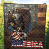 US Independence Day Bald Eagle Broken US Flag Premium Quilt Blanket 5