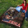 US Independence Day Bald Eagle Broken US Flag Premium Quilt Blanket 9