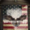 US Independence Day Bald Eagle Flying Don't Mess With US Premium Quilt Blanket 7