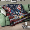 US Independence Day Bald Eagle Grab US Military Medal Premium Quilt Blanket 17