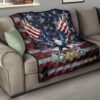 US Independence Day Bald Eagle Grab US Military Medal Premium Quilt Blanket 15