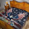 US Independence Day Bald Eagle Grab US Military Medal Premium Quilt Blanket 19