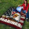 US Independence Day Bald Eagle Marines US Flag Premium Quilt Blanket 9