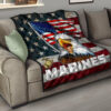 US Independence Day Bald Eagle Marines US Flag Premium Quilt Blanket 15