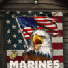 US Independence Day Bald Eagle Marines US Flag Premium Quilt Blanket 7