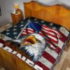 US Independence Day Bald Eagle Marines US Flag Premium Quilt Blanket 19