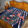 US Independence Day Bald Eagle USA Symbol Glory Flag Premium Quilt Blanket 19