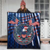 US Independence Day Bald Eagle USA Symbol Glory Flag Premium Quilt Blanket 3