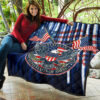 US Independence Day Bald Eagle USA Symbol Glory Flag Premium Quilt Blanket 11