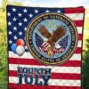 US Independence Day Bald Eagle Veteran Affairs Fourth Of July Premium Quilt Blanket 5