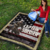 US Independence Day Captain Soldier US Flag Premium Quilt Blanket 9