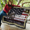 US Independence Day Captain Soldier US Flag Premium Quilt Blanket 11