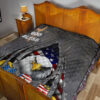 US Independence Day Eagle Emerging From Claw Scratch God Bless Premium Quilt Blanket 19