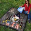 US Independence Day Eagle Emerging From Claw Scratch God Bless Premium Quilt Blanket 9