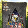 US Independence Day Eagle Emerging From Claw Scratch God Bless Premium Quilt Blanket 5