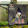 US Independence Day Eagle Emerging From Claw Scratch God Bless Premium Quilt Blanket 13