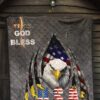 US Independence Day Eagle Emerging From Claw Scratch God Bless Premium Quilt Blanket 7