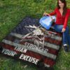 US Independence Day Eagle Emerging From Stars Be Stronger Than Excuse Premium Quilt Blanket 9