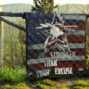 US Independence Day Eagle Emerging From Stars Be Stronger Than Excuse Premium Quilt Blanket 13