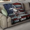 US Independence Day Eagle Emerging From Stars Be Stronger Than Excuse Premium Quilt Blanket 15