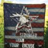 US Independence Day Eagle Emerging From Stars Be Stronger Than Excuse Premium Quilt Blanket 5