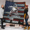 US Independence Day Eagle Emerging From Stars Be Stronger Than Excuse Premium Quilt Blanket 1