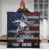 US Independence Day Eagle Emerging From Stars Be Stronger Than Excuse Premium Quilt Blanket 3