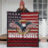 US Independence Day Eagle Flying Love US Independence Day Strength Freedom Premium Quilt Blanket 3