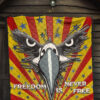 US Independence Day Eagle Minimal Face Freedom Is Never Free Premium Quilt Blanket 7