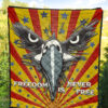 US Independence Day Eagle Minimal Face Freedom Is Never Free Premium Quilt Blanket 5