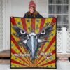 US Independence Day Eagle Minimal Face Freedom Is Never Free Premium Quilt Blanket 3