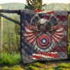 US Independence Day Eagle On US Shield Honor Courage Premium Quilt Blanket 13