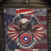 US Independence Day Eagle On US Shield Honor Courage Premium Quilt Blanket 7