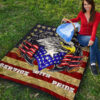 US Independence Day Eagle Service With Pride US Flag Premium Quilt Blanket 9