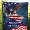 US Independence Day Eagle Standing On US Flag Star Premium Quilt Blanket 5