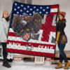 US Independence Day Eagle Taking US Shield Navy Seals Premium Quilt Blanket 1