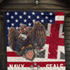 US Independence Day Eagle Taking US Shield Navy Seals Premium Quilt Blanket 7