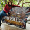 US Independence Day Flying Eagle Claw Loyalty US Flag Spiral Premium Quilt Blanket 11