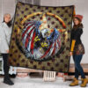 US Independence Day Flying Eagle On Metal Star Premium Quilt Blanket 1