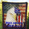 US Independence Day Funny Bald Eagle Face USA Star Premium Quilt Blanket 5