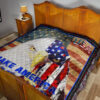 US Independence Day Funny Bald Eagle Face USA Star Premium Quilt Blanket 19