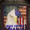 US Independence Day Funny Bald Eagle Face USA Star Premium Quilt Blanket 7