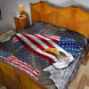 US Independence Day Minimal Eagle Head With US Flag Premium Quilt Blanket 19