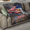 US Independence Day Minimal Eagle Head With US Flag Premium Quilt Blanket 15